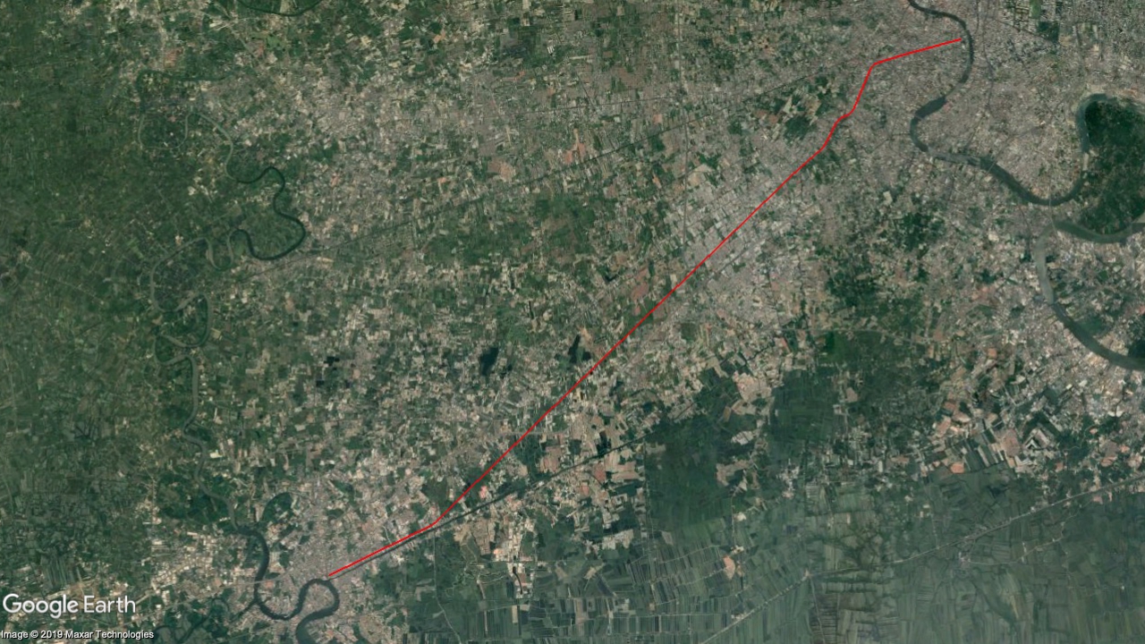 แผนที่แนวเส้นทางรถไฟสายท่าจีน